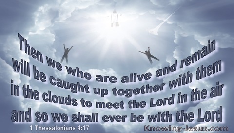 1 Thessalonians 4:17 Caught Up In The Clouds To Meet The Lord In The Air (gray)